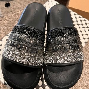 ALEXANDER MCQUEEN Crystal Embellished Slides